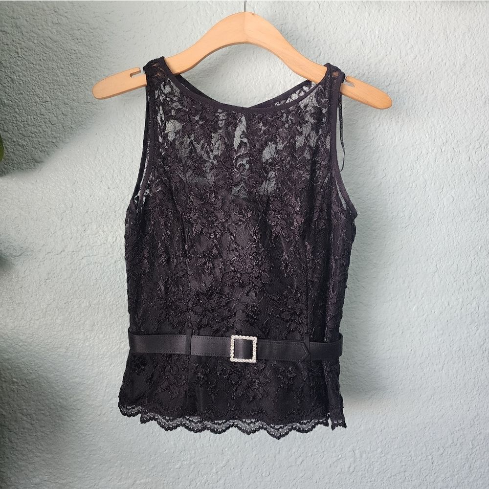Scott McClintock lace belted vintage blouse